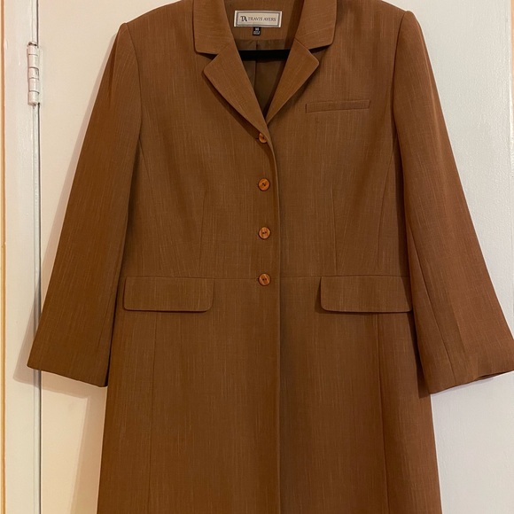 Travis Ayer’s Size 14 Brown Two-Piece Skirt Suit Set - Picture 2 of 8
